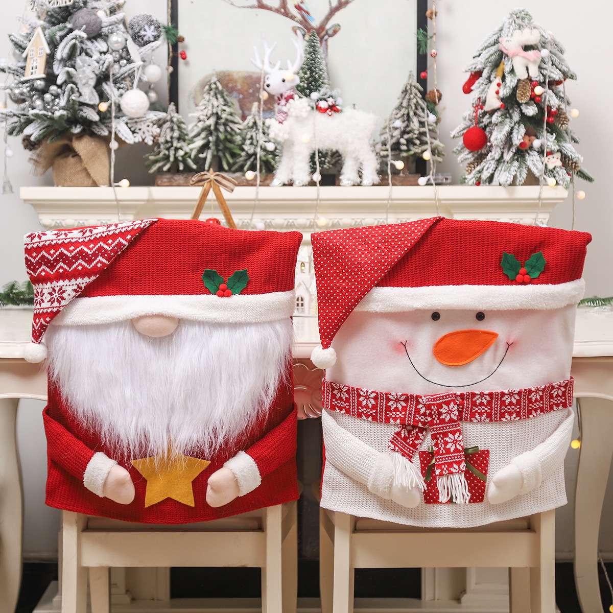 跨境新品 圣诞节立体公仔 椅子套圣诞老人座椅套 卡通防尘套，桌椅套详情图9