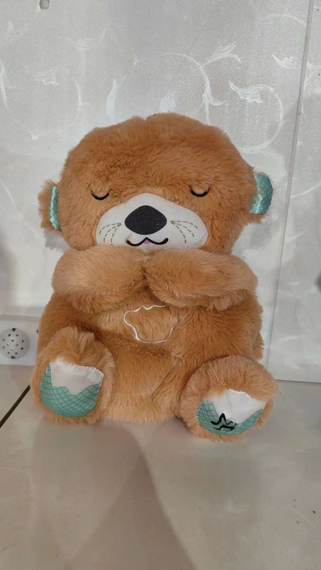 Breathing bear Otter plush toy, baby and children's soothing and companion music doll, cross-border manufacturer in stock detail image 4