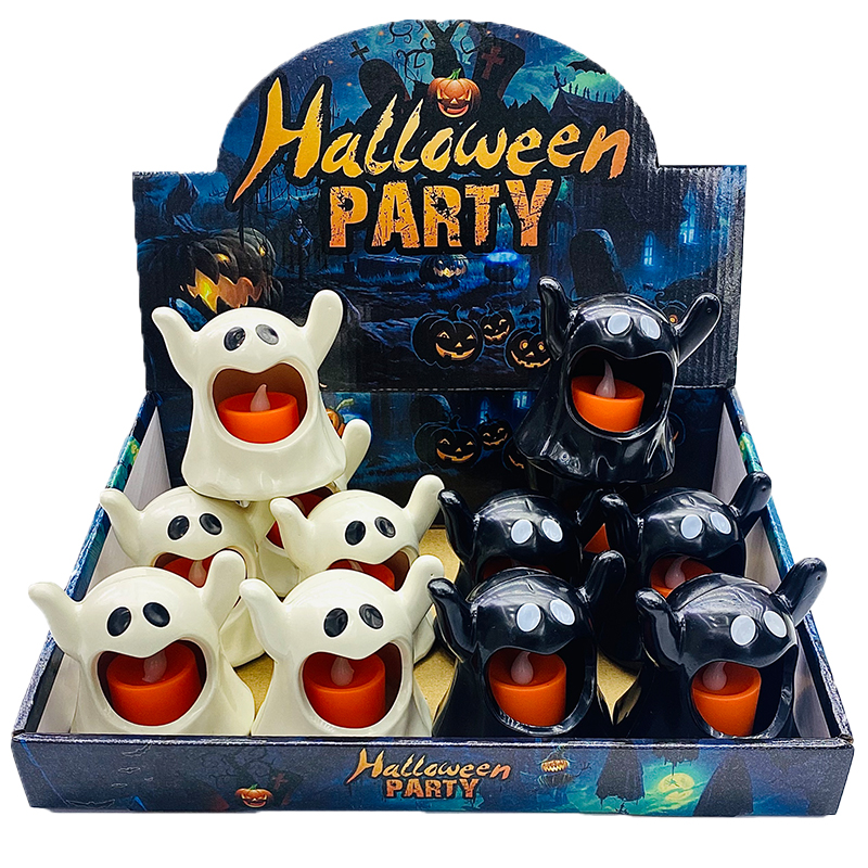 万圣节蜡烛摆件 桌面氛围装饰蜡烛 幽灵烛台氛围灯详情7