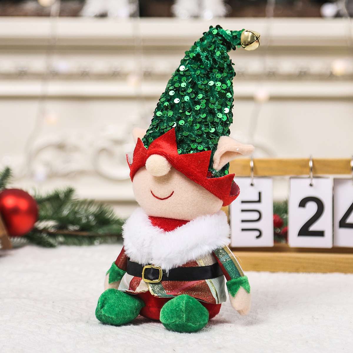 小小光圣诞新品  圣诞节装饰品  无脸娃娃公仔摆件 精灵玩偶 侏儒地精摆饰 桌面装扮道具详情图2