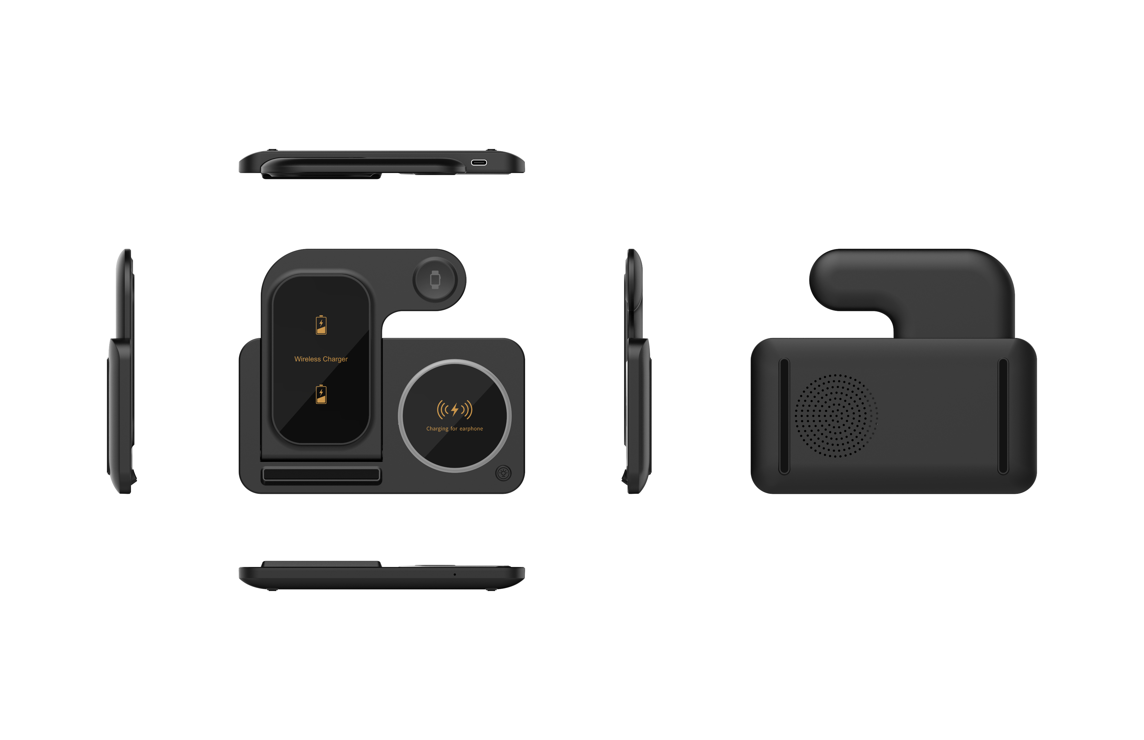 Three-in-one folding wireless charger, desktop stand, wireless charger, wireless charging stand, watch and earphone charger pic 1