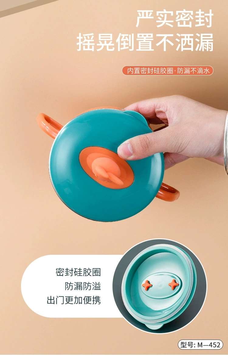 L85-M-452 316 stainless steel children's insulated lunch box, cartoon sealed rice bowl with suction cup, water-filled insulated bowl detail image 9