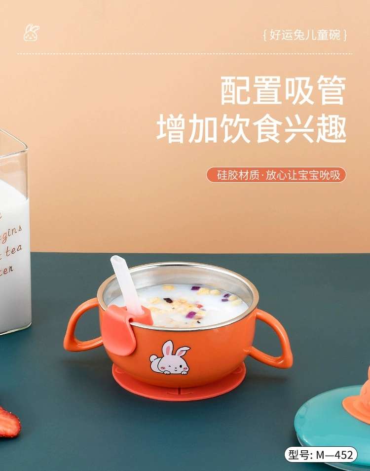 L85-M-452 316 stainless steel children's insulated lunch box, cartoon sealed rice bowl with suction cup, water-filled insulated bowl detail image 7