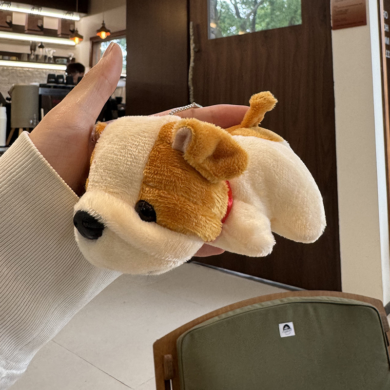 Cute Papa Dog plush toy pendant, small Shapi dog figurine, girls' bag pendant, clothing pendant, gift details Picture