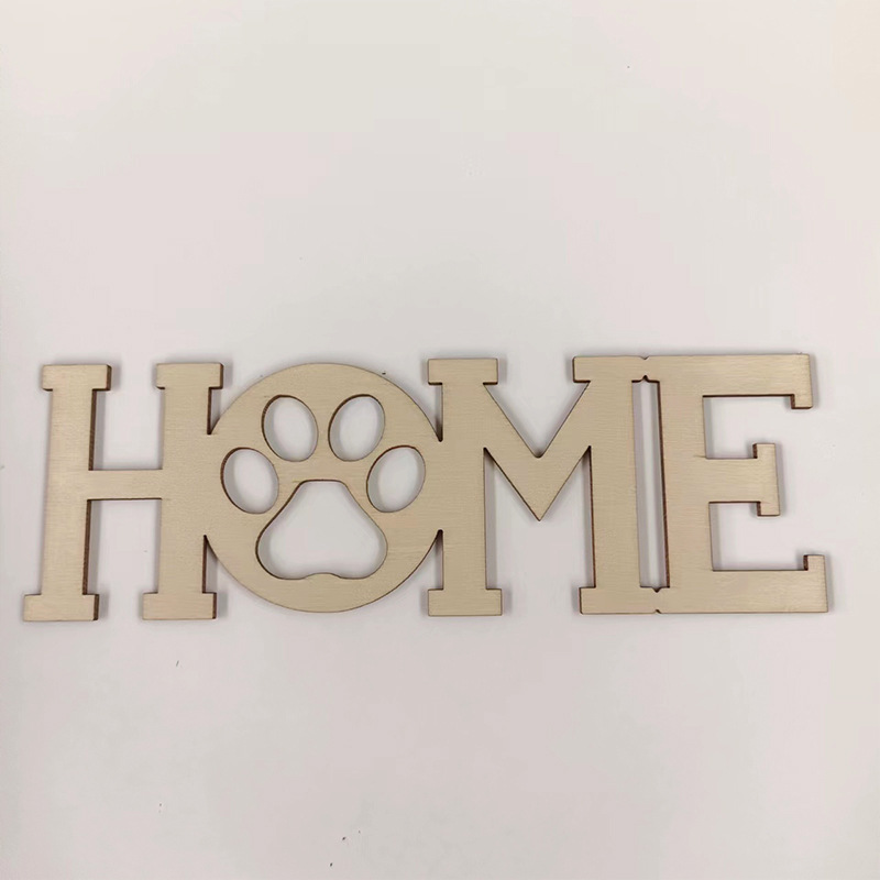 New wholesale creative wooden handicrafts, cat paw and dog paw shaped wooden plaques, home decoration items, and house numbers Specification image