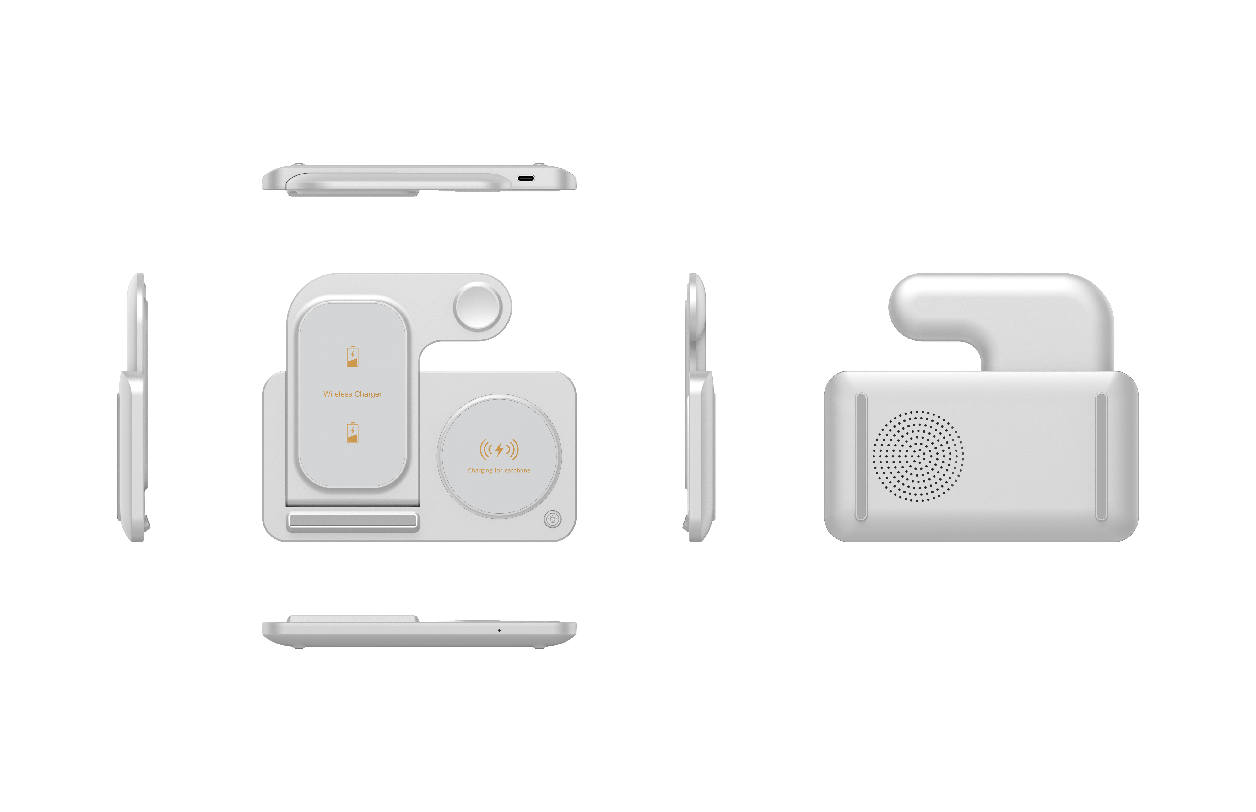 Three-in-one folding wireless charger, desktop stand, wireless charger, wireless charging stand, watch and earphone charger pic 2