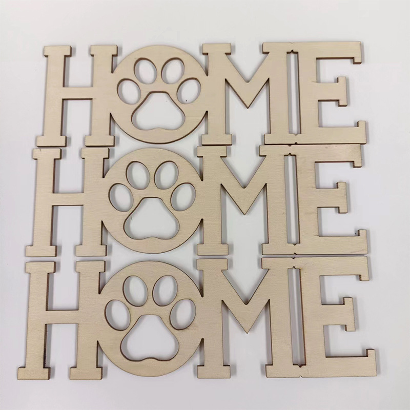 New wholesale creative wooden handicrafts, cat paw and dog paw shaped wooden plaques, home decoration items, and house numbers Application Scenario