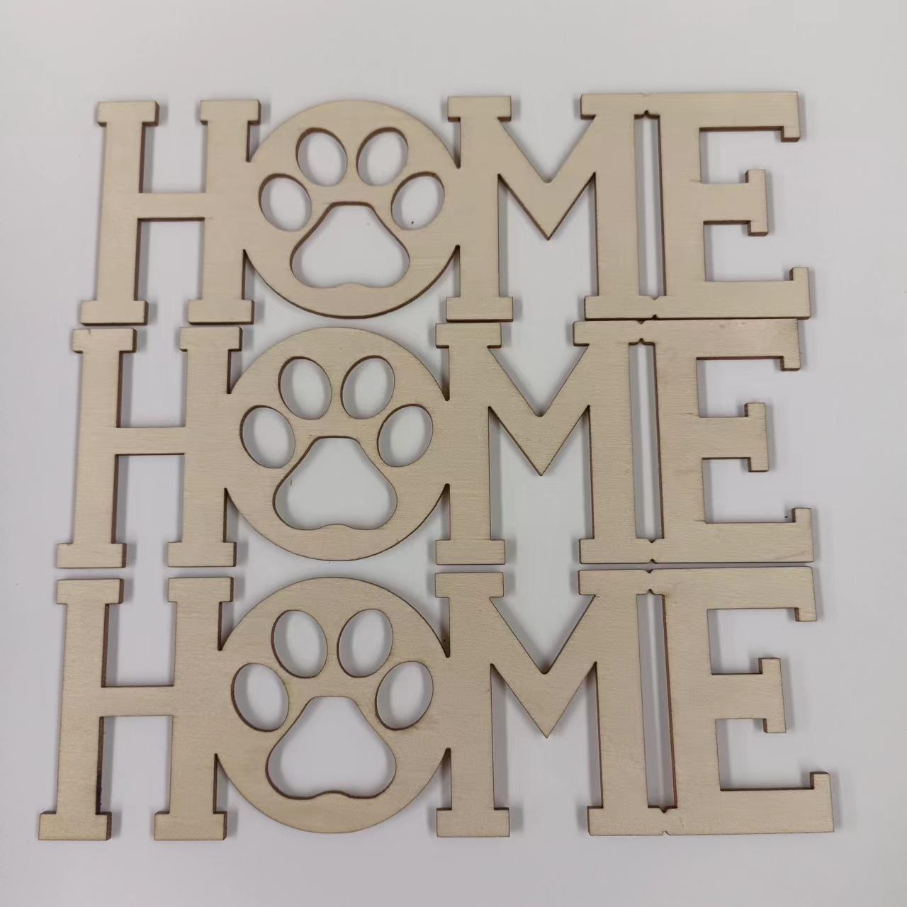 New wholesale creative wooden handicrafts, cat paw and dog paw shaped wooden plaques, home decoration items, and house numbers details Picture