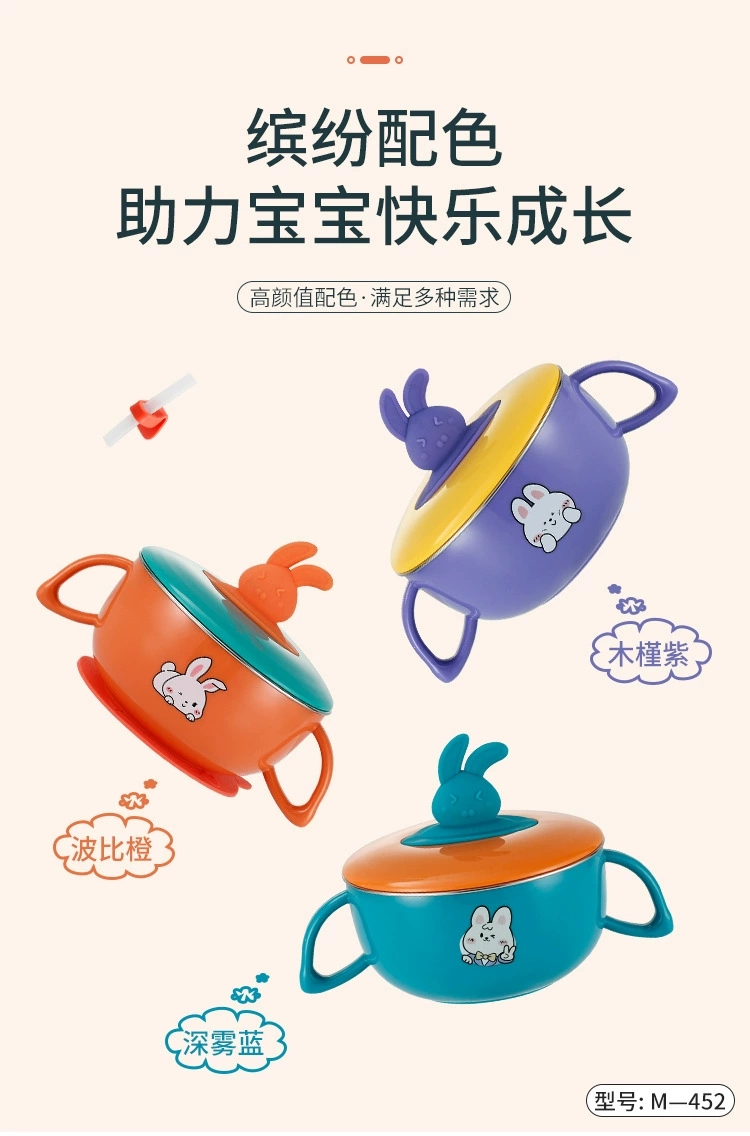L85-M-452 316 stainless steel children's insulated lunch box, cartoon sealed rice bowl with suction cup, water-filled insulated bowl detail image 11