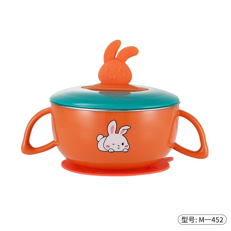 L85-M-452 316 stainless steel children's insulated lunch box, cartoon sealed rice bowl with suction cup, water-filled insulated bowl Application Scenario