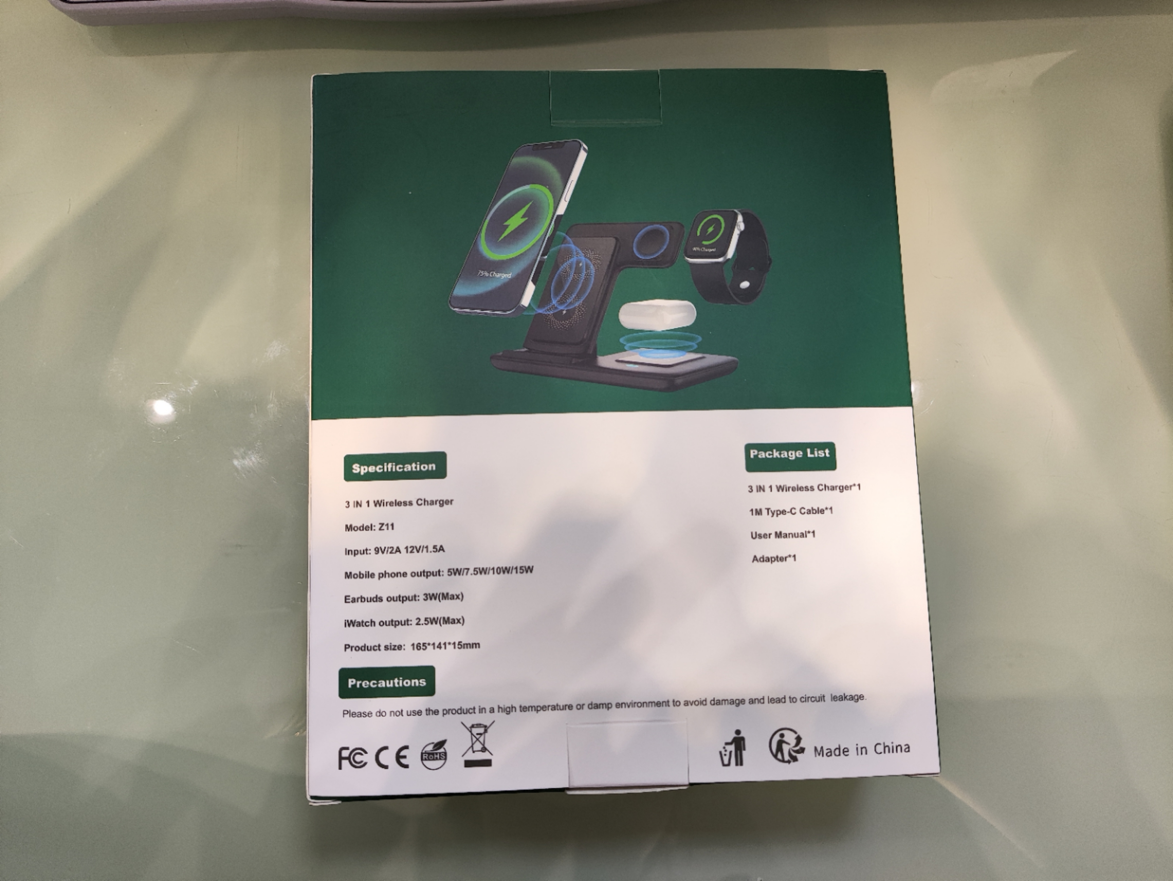 Three-in-one foldable wireless charging desktop stand and mobile phone selfie stand pic 2