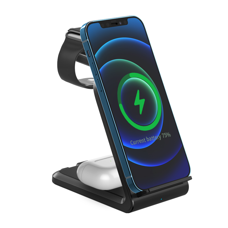 Four-in-one wireless upright charger, desktop stand, mobile phone charger, wireless charging Item Picture