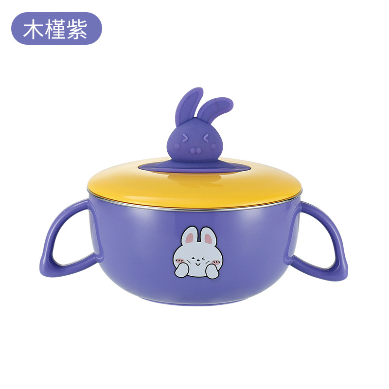 L85-M-452 316 stainless steel children's insulated lunch box, cartoon sealed rice bowl with suction cup, water-filled insulated bowl details Picture