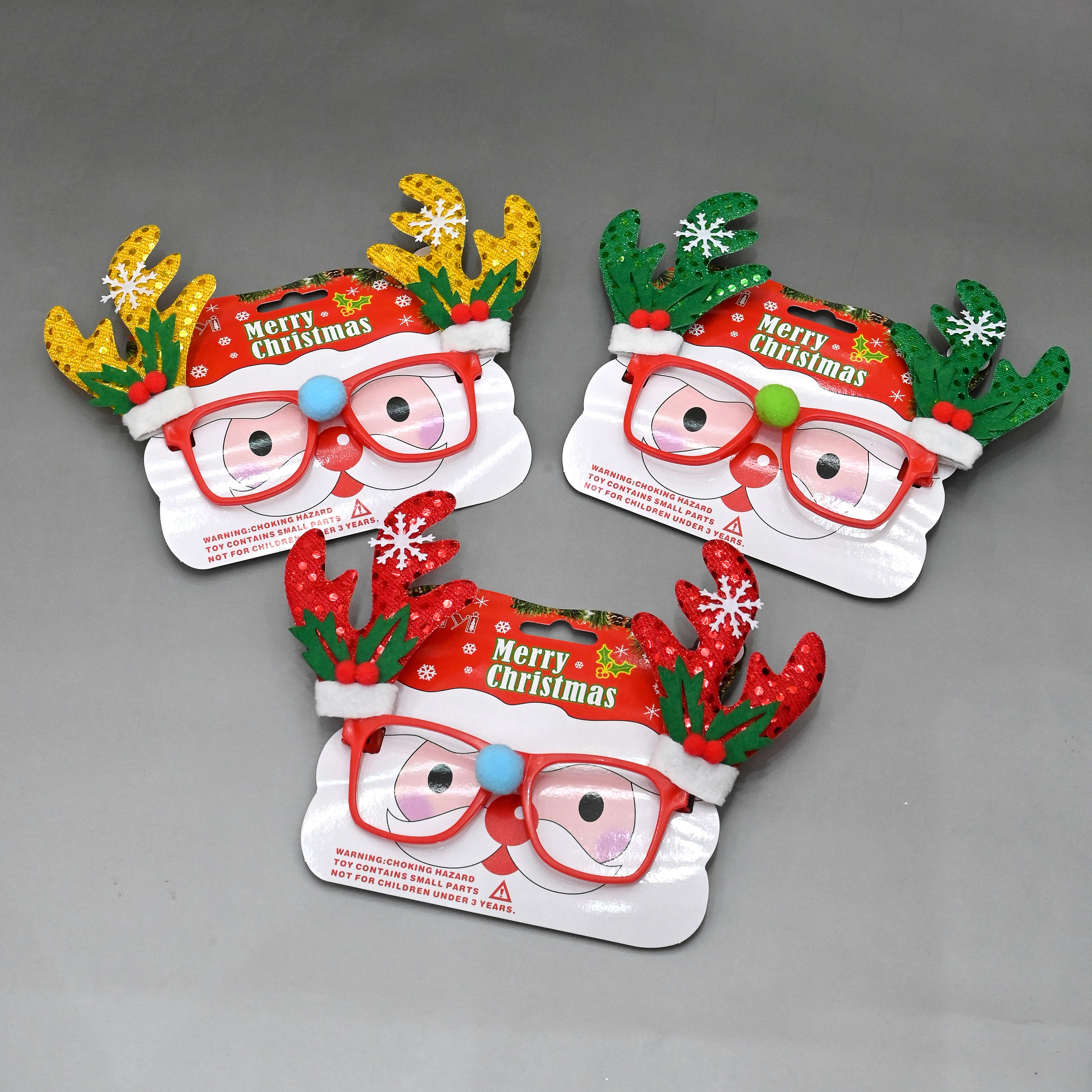 2023亚马逊跨境新款圣诞节装饰眼镜圣诞拍照眼镜框