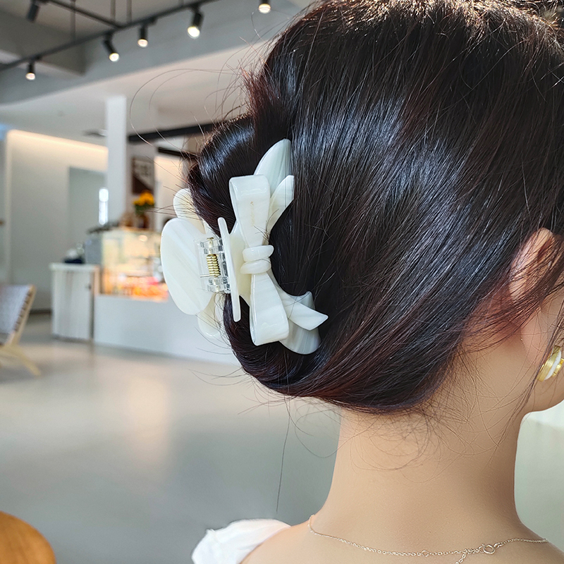 Visible Texture ~ Bow Grab Clip Women's Fall/Winter Advanced Sense Shark Clip Hair Clip Back Head Hair Clip Hair Clip Clip Shark Clip details Picture