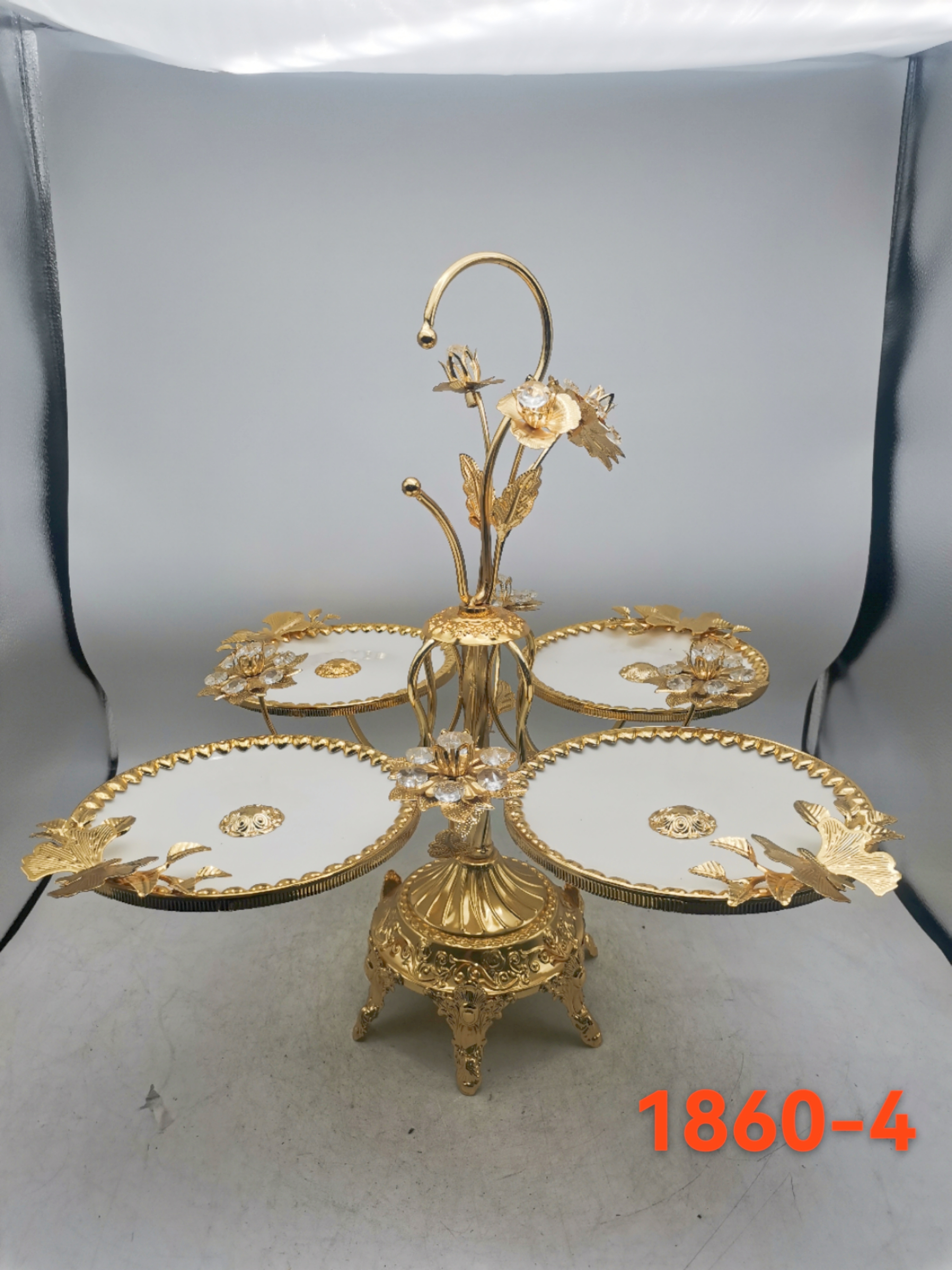 电镀金色节日果盘1860-4