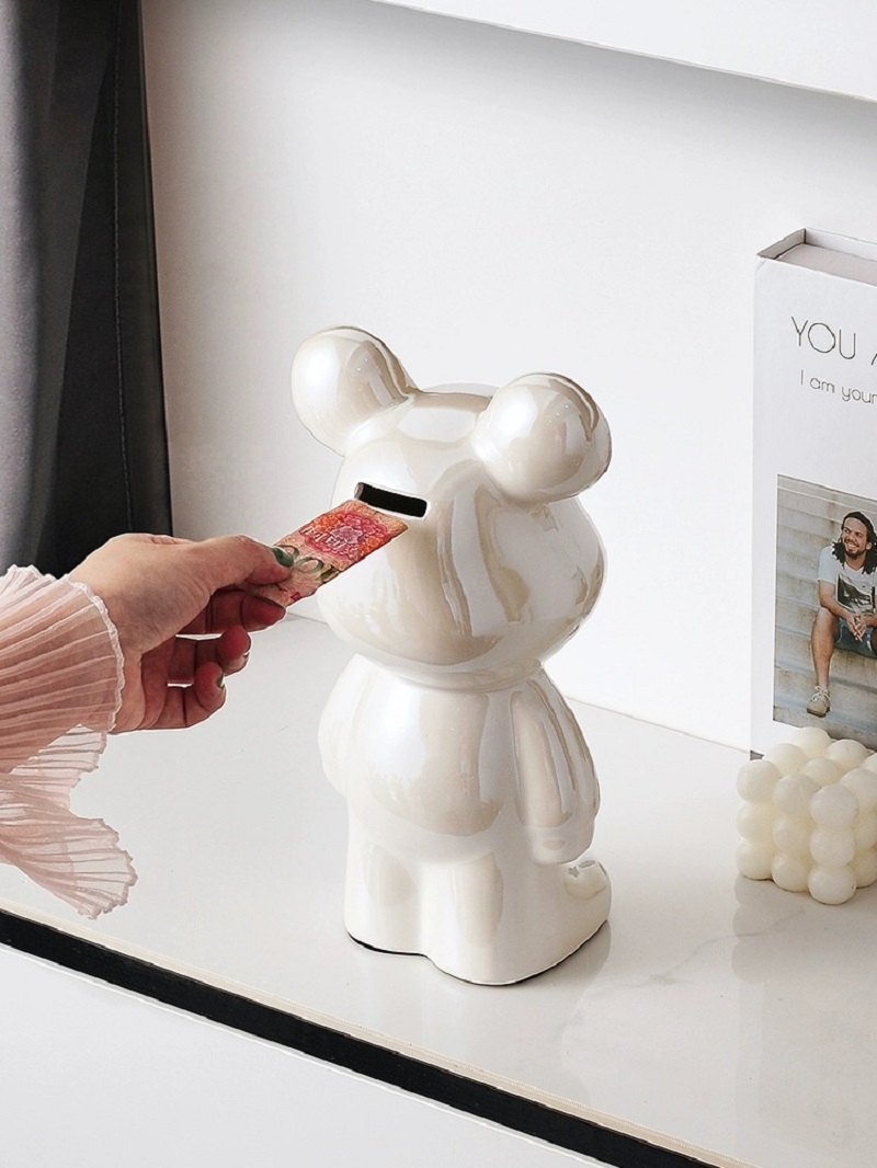 网红电镀暴力熊落地大摆件北欧现代创意客厅电视柜装饰卡通存钱罐详情8