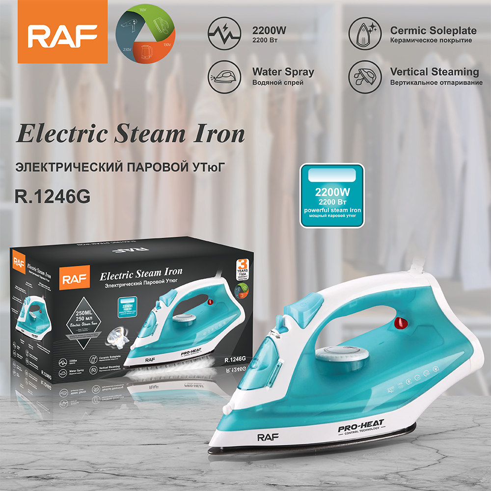 RAF American and European standard electric irons, steam household irons, spray electric irons, handheld clothes electric irons Specification image