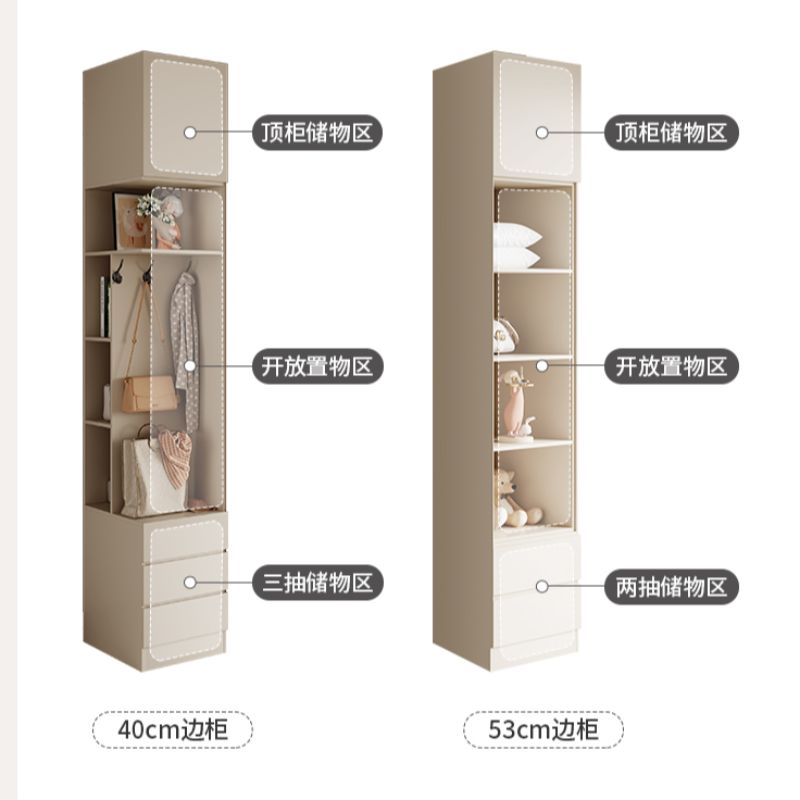 Antujia's full-house custom skin-feel board wardrobe is a simple, modern and economical bedroom home cabinet with a combination of four, six and five doors, featuring a light luxury style Specification image