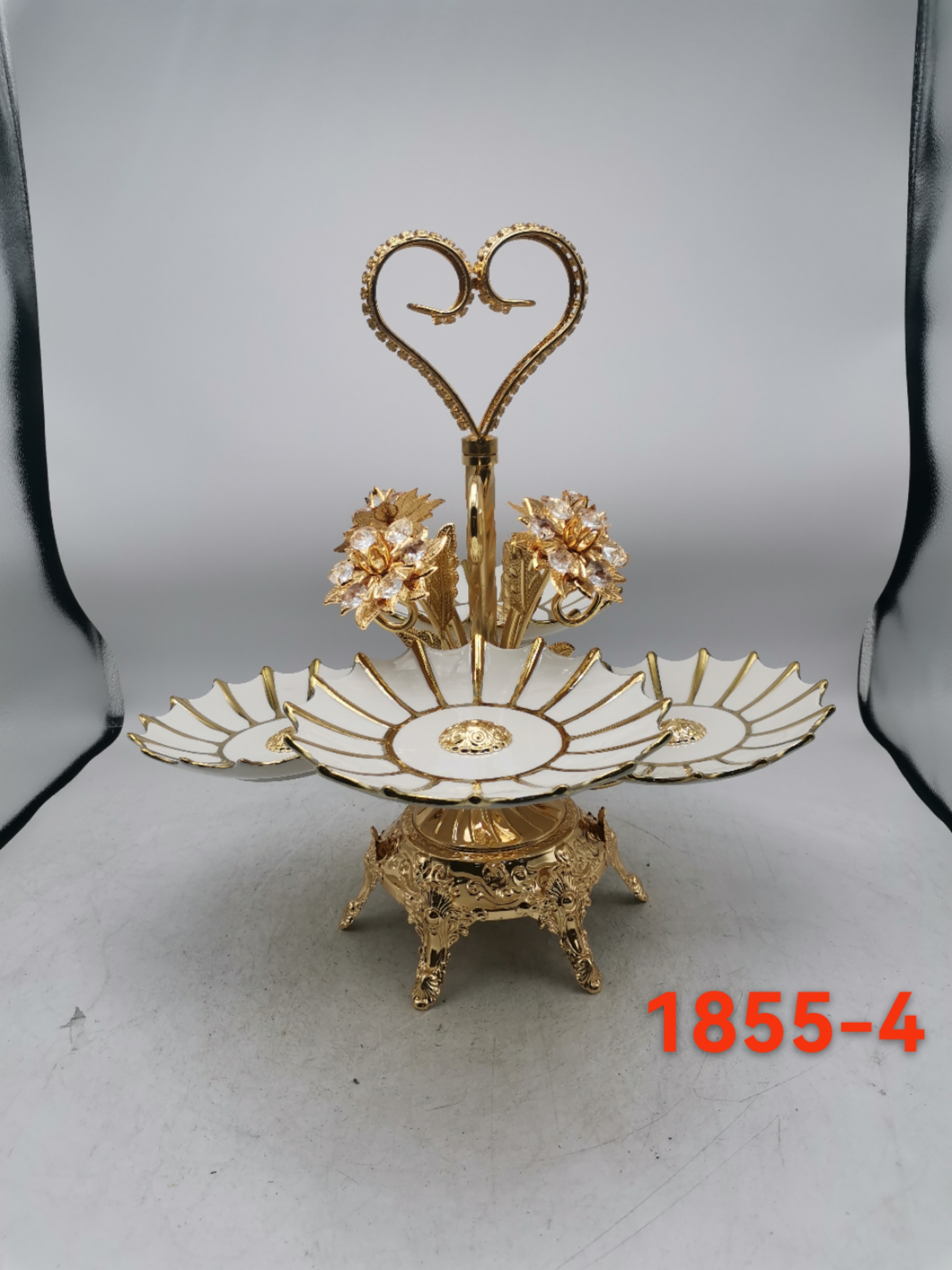 电镀金色节日果盘1855-4