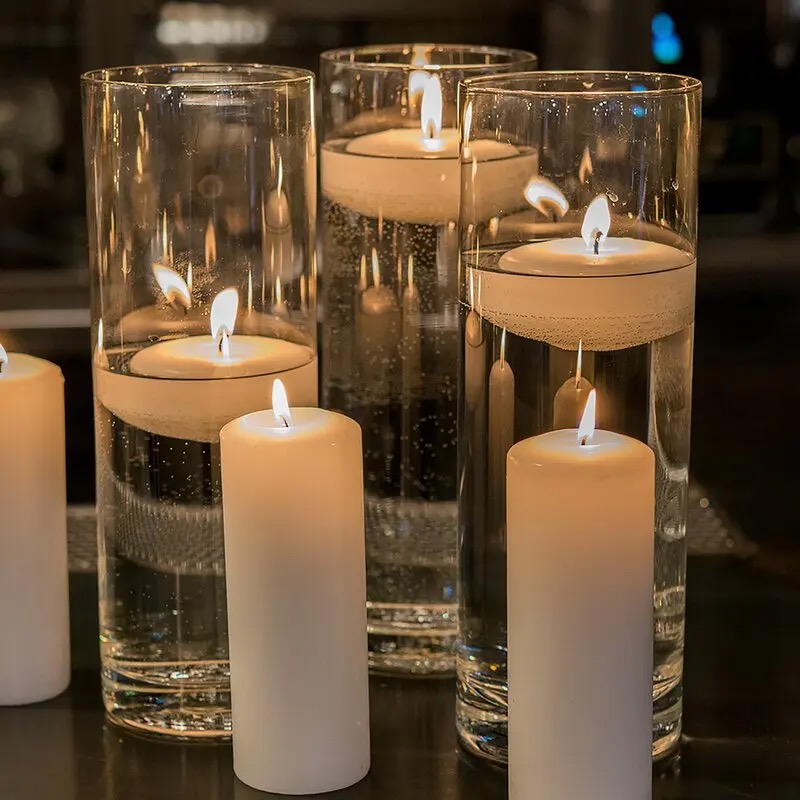 漂浮蜡烛浪漫烛光晚餐酒店餐厅婚庆装扮生日派对圣诞节水浮蜡烛