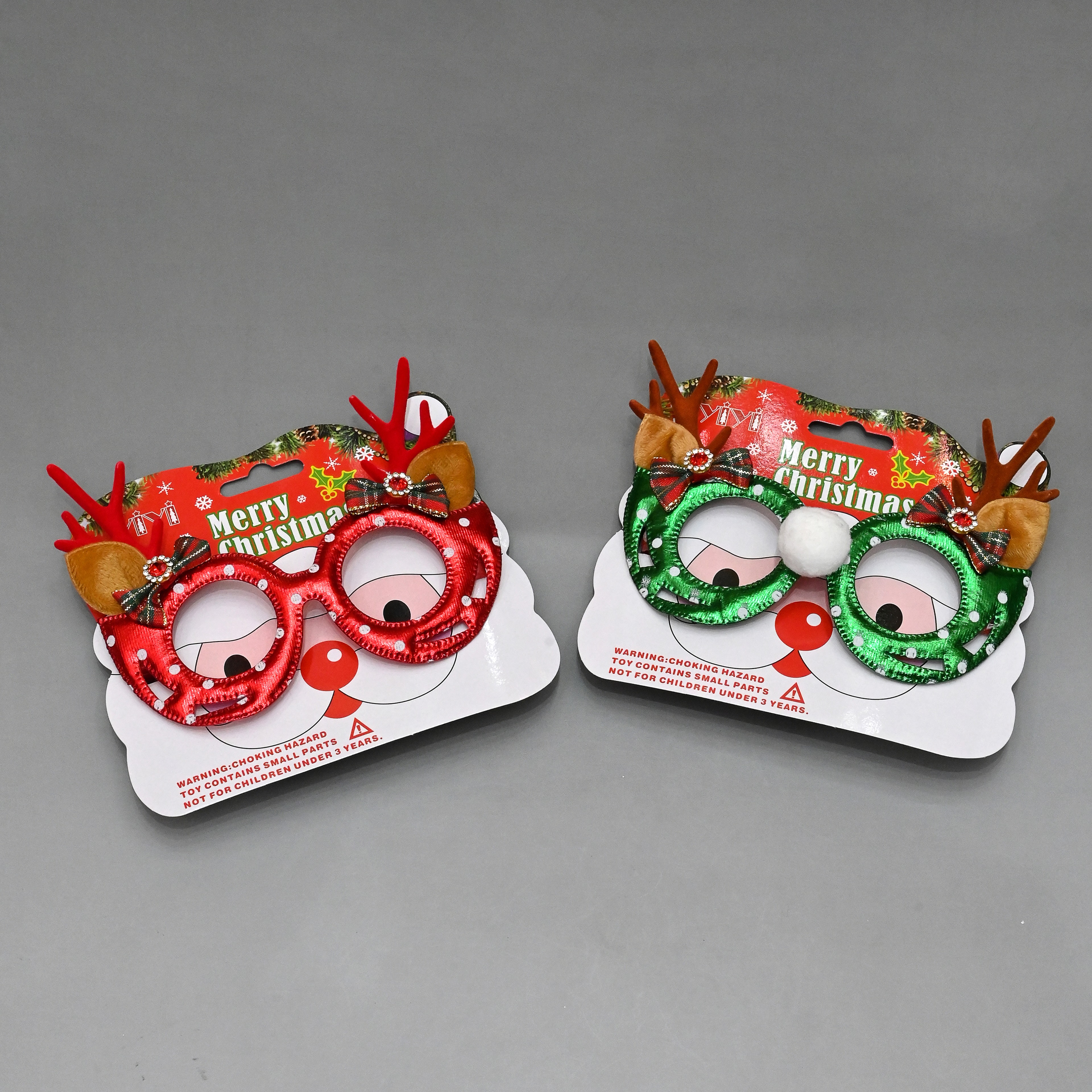 圣诞节眼镜框可爱卡通圣诞老人驯鹿儿童成人节日拍照道具眼镜女