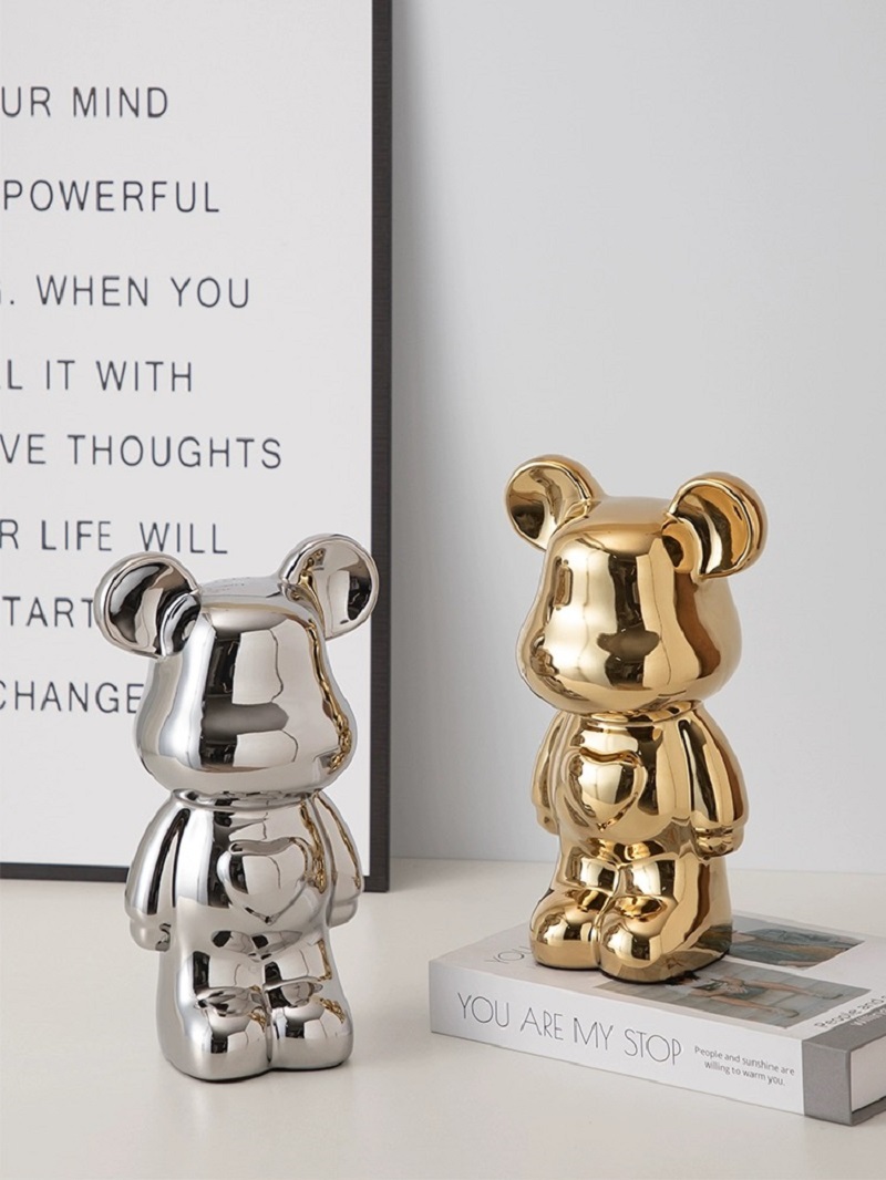 网红电镀暴力熊落地大摆件北欧现代创意客厅电视柜装饰卡通存钱罐详情6