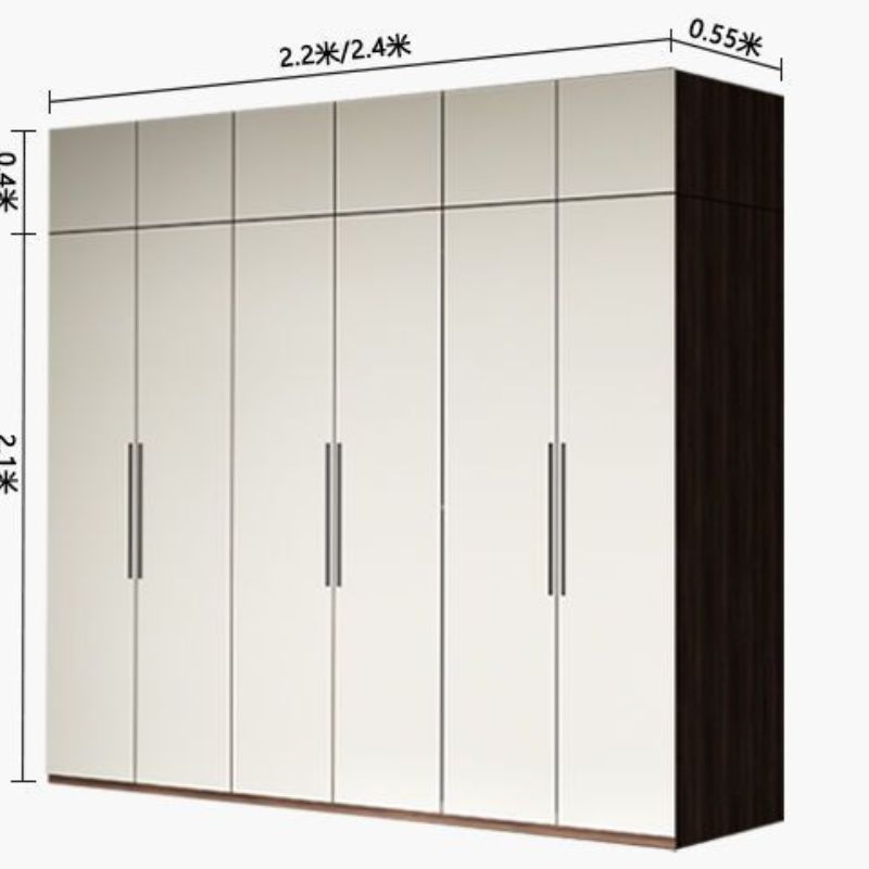 Antujia's full-house customized skin-feel board combination cabinet is a simple, modern and economical bedroom household cabinet. It features a combination of four, six and five doors, with a light luxury style and a walk-in design Specification image