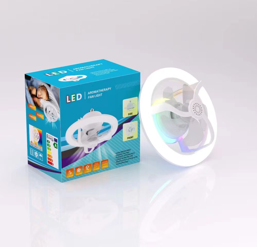 LEDE27 Phantom Color Oscillating Aromatherapy Fan Lamp, 30-watt universal head fan lamp, 40-watt large powerful Fan lamp, 50-watt Phantom Color remote Control Fan lamp