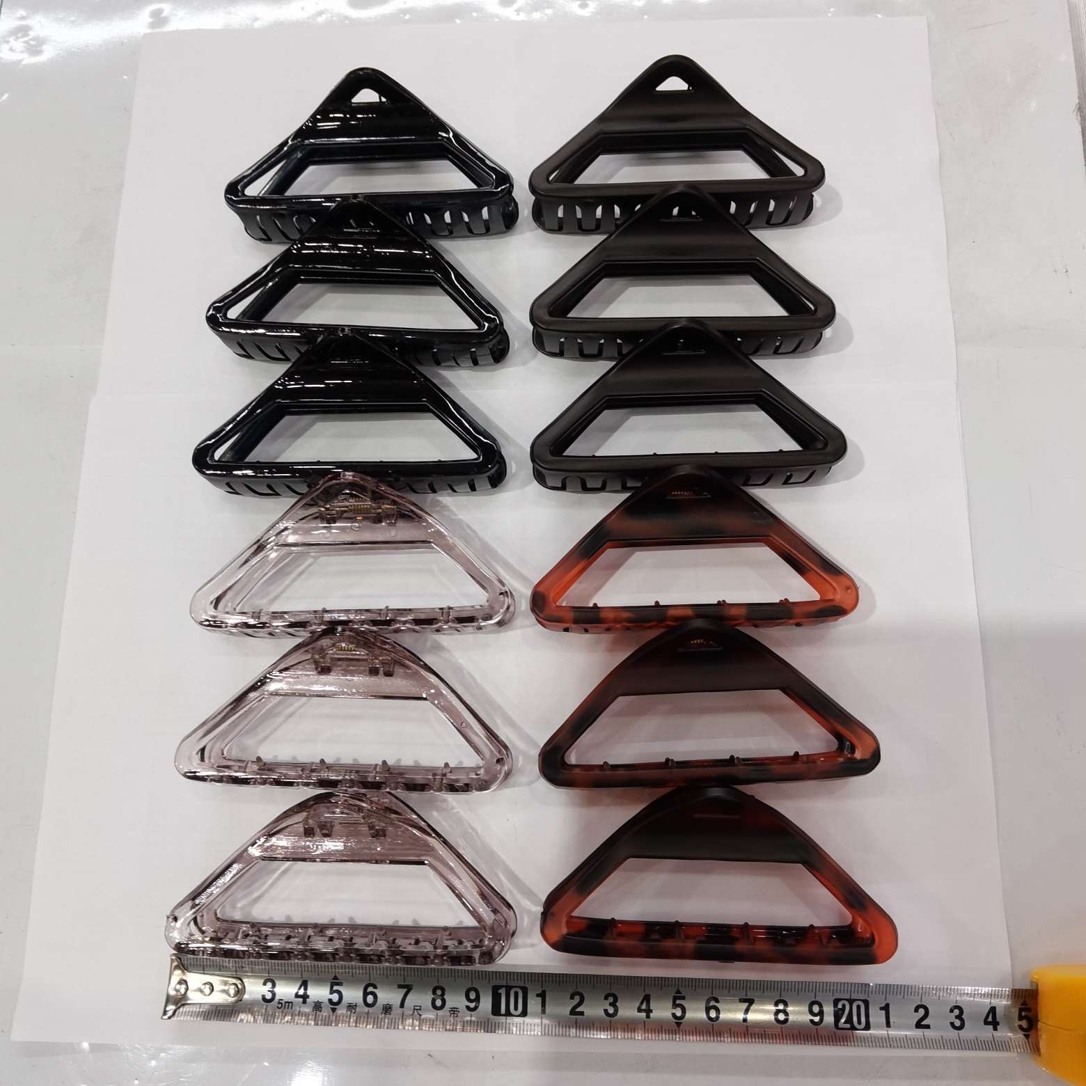 10 cm series dark four-color rubber, black turtle shell color new autumn and winter headwear, hair clips, shark clips, scratch-off clips detail image 6