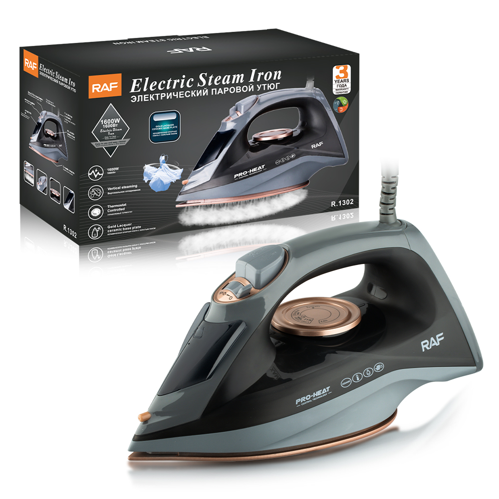 RAF European standard cross-border steam iron, household handheld electric iron, ironing machine, steam iron, water spray, multi-speed temperature adjustment details Picture