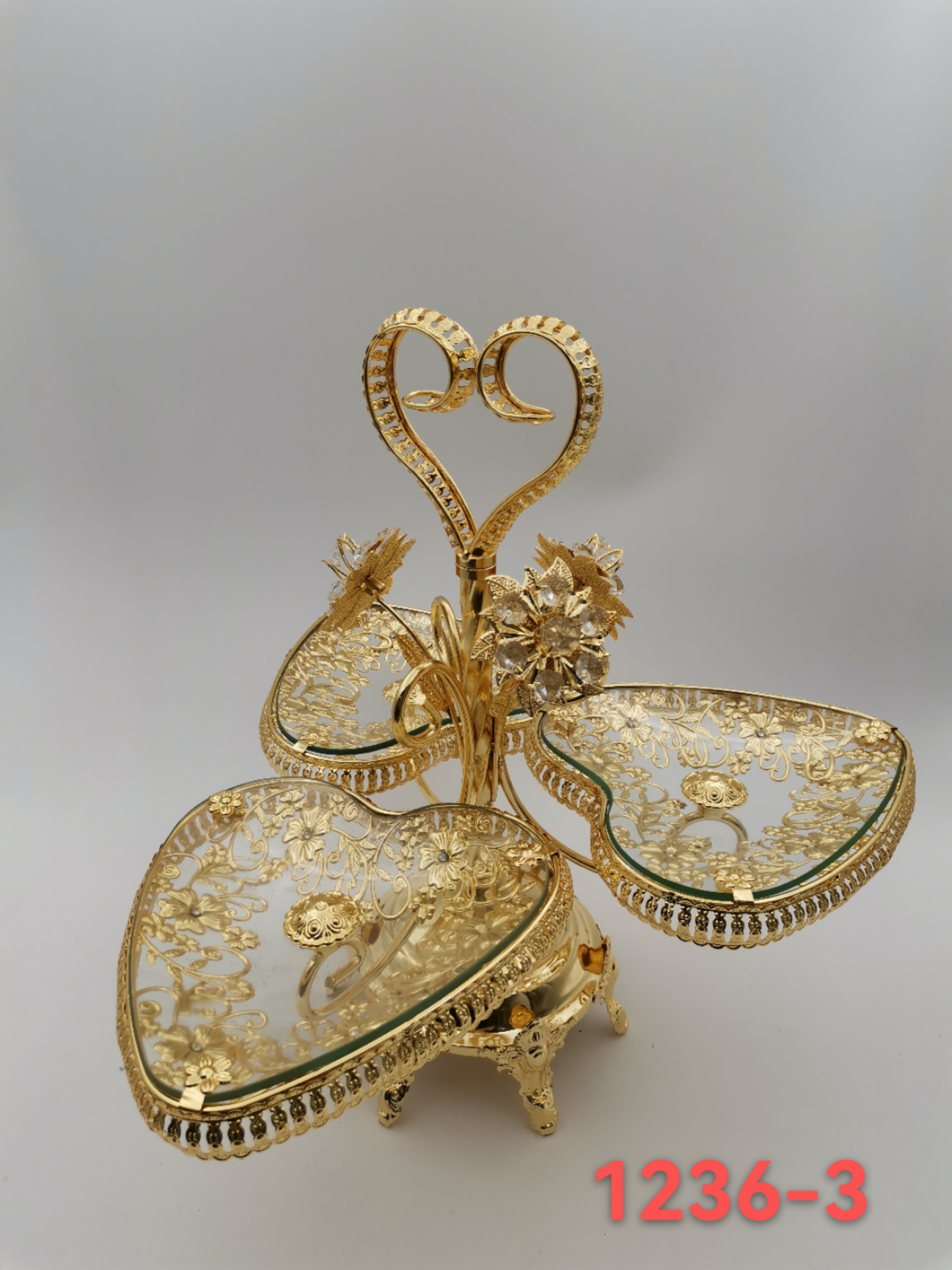 电镀金色节日果盘1236-3