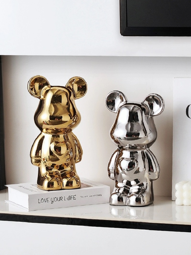 网红电镀暴力熊落地大摆件北欧现代创意客厅电视柜装饰卡通存钱罐详情1