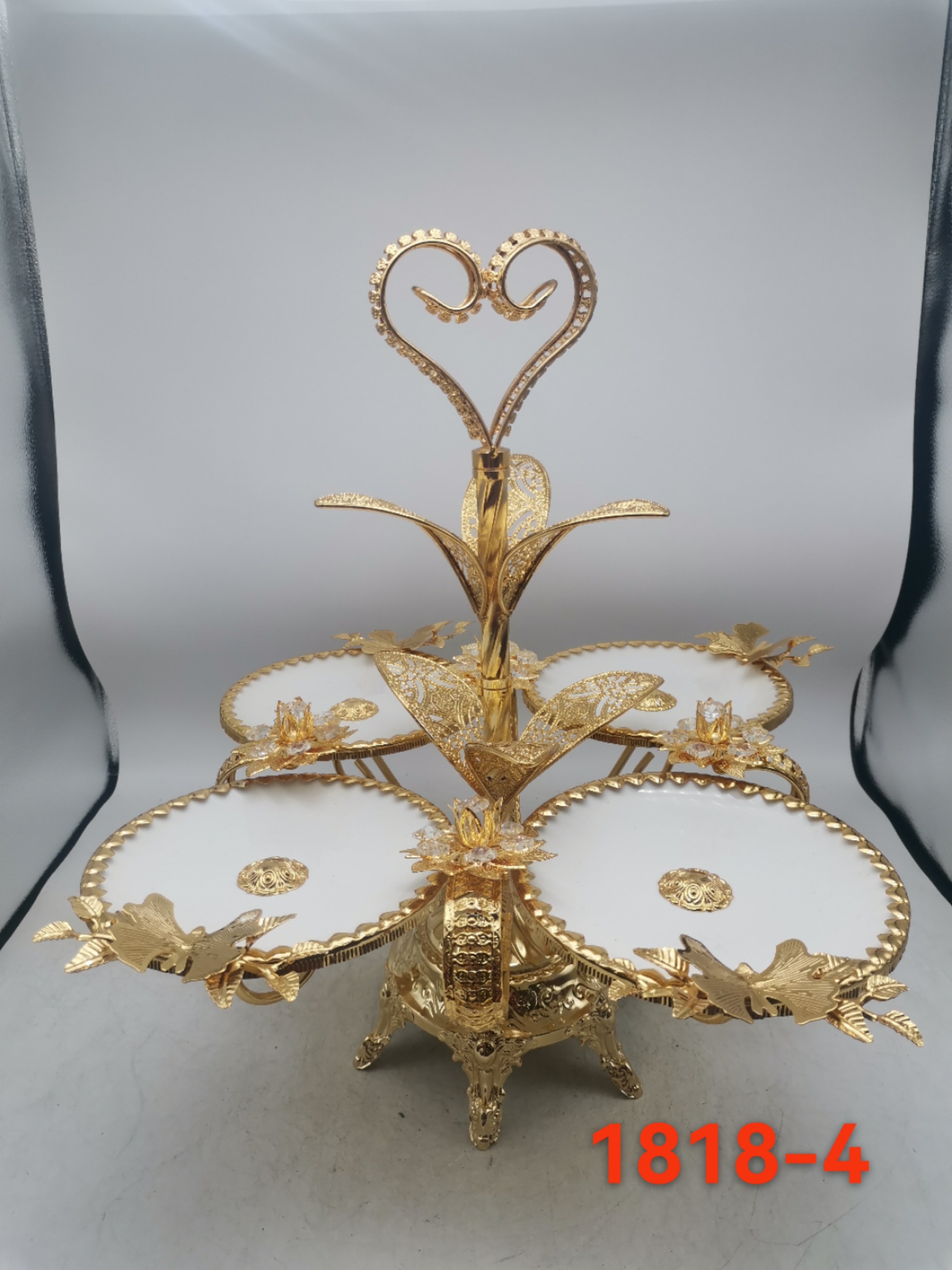 电镀金色节日果盘1818-4