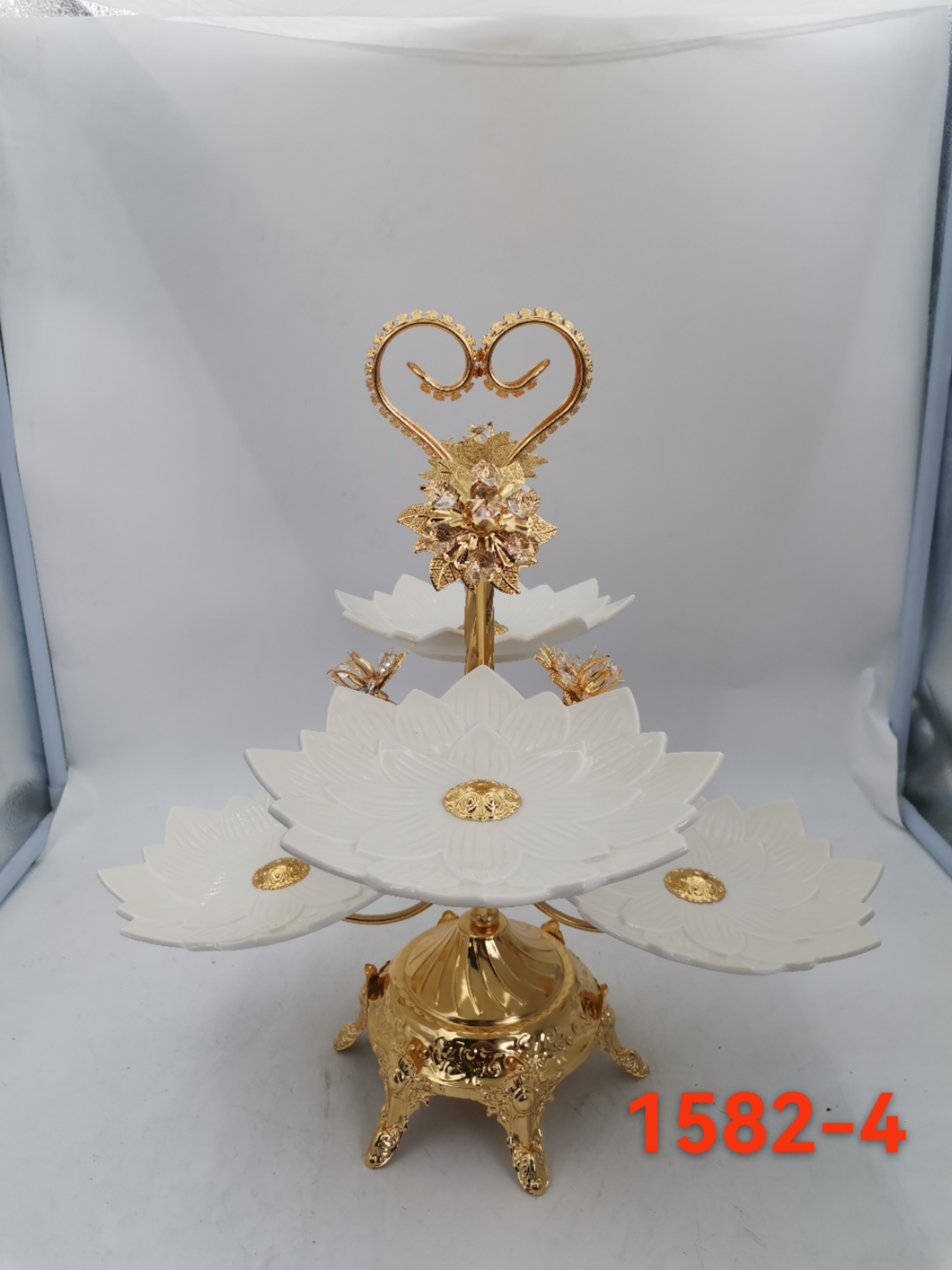 电镀金色节日果盘1582-4