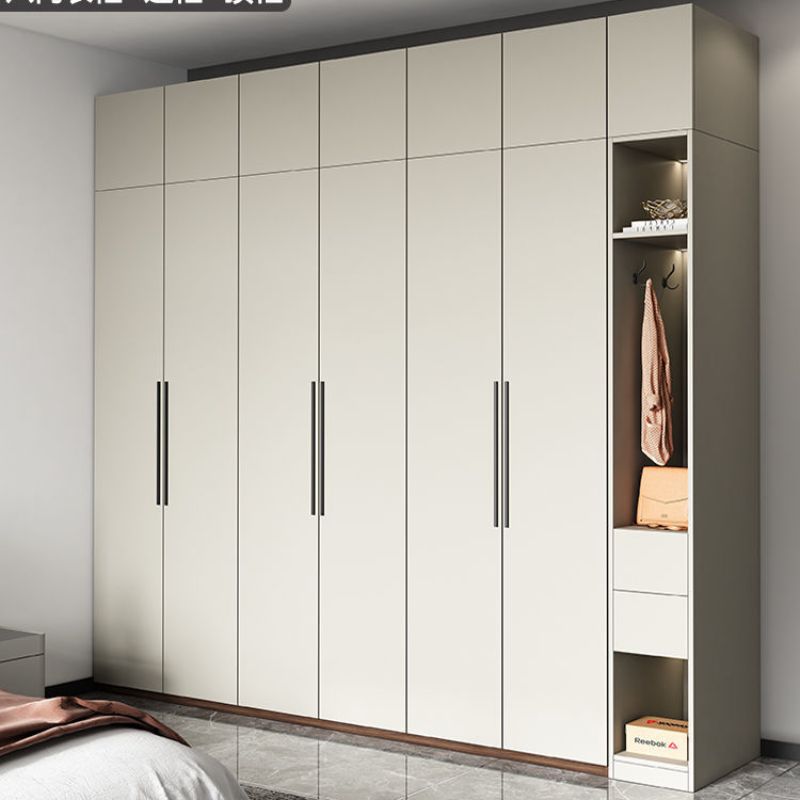 Antujia's full-house customized combination of Nordic bedroom furniture, cream wardrobe combination, four, six, eight, eight storage cabinets, top cabinets, and large household cabinets details Picture