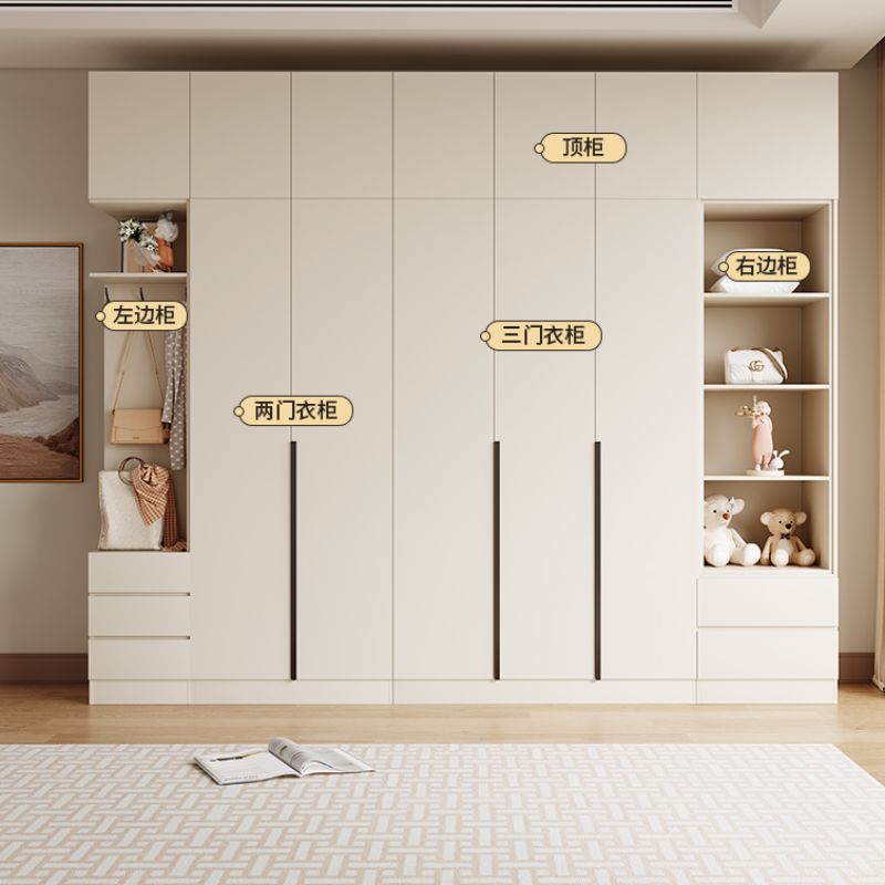 Antujia's full-house custom skin-feel board wardrobe is a simple, modern and economical bedroom home cabinet with a combination of four, six and five doors, featuring a light luxury style Application Scenario