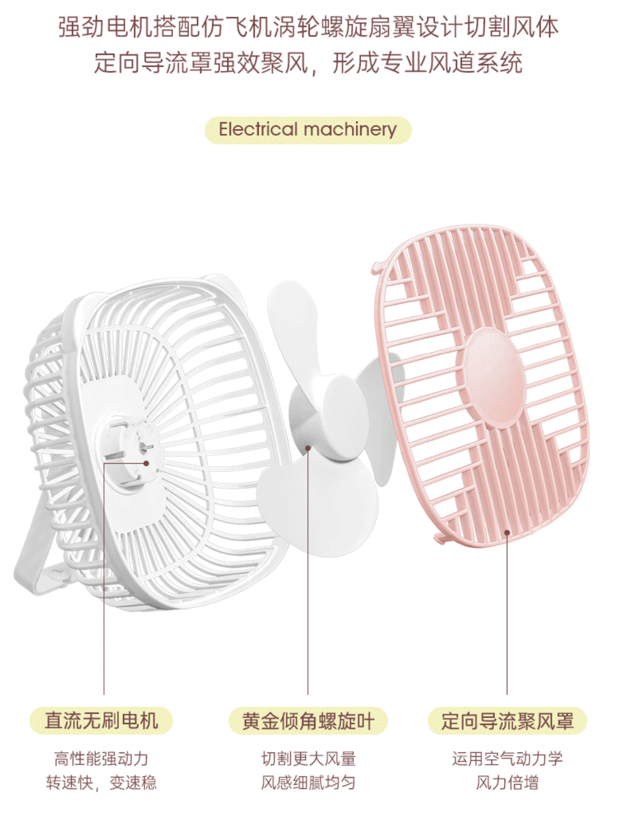 USB充电桌面风扇办公室学生宿舍家用大风力小电风扇夏季学生充电电风扇迷你小风扇家用充电桌面电脑电风扇详情3