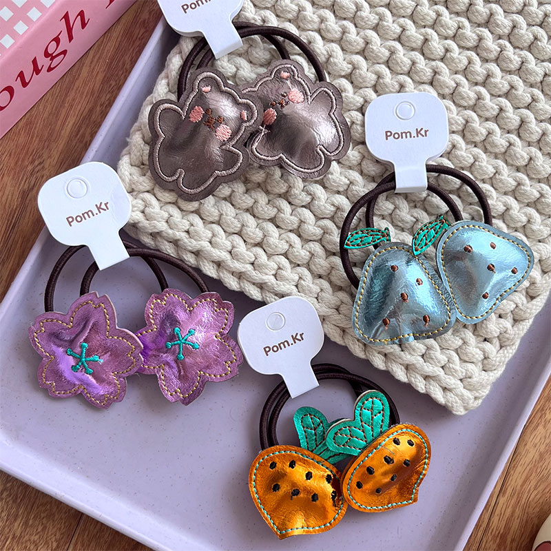 New Korean-style cartoon rabbit Star fruit hair band leather children's versatile high-elasticity elastic band hair accessory for students Item Picture