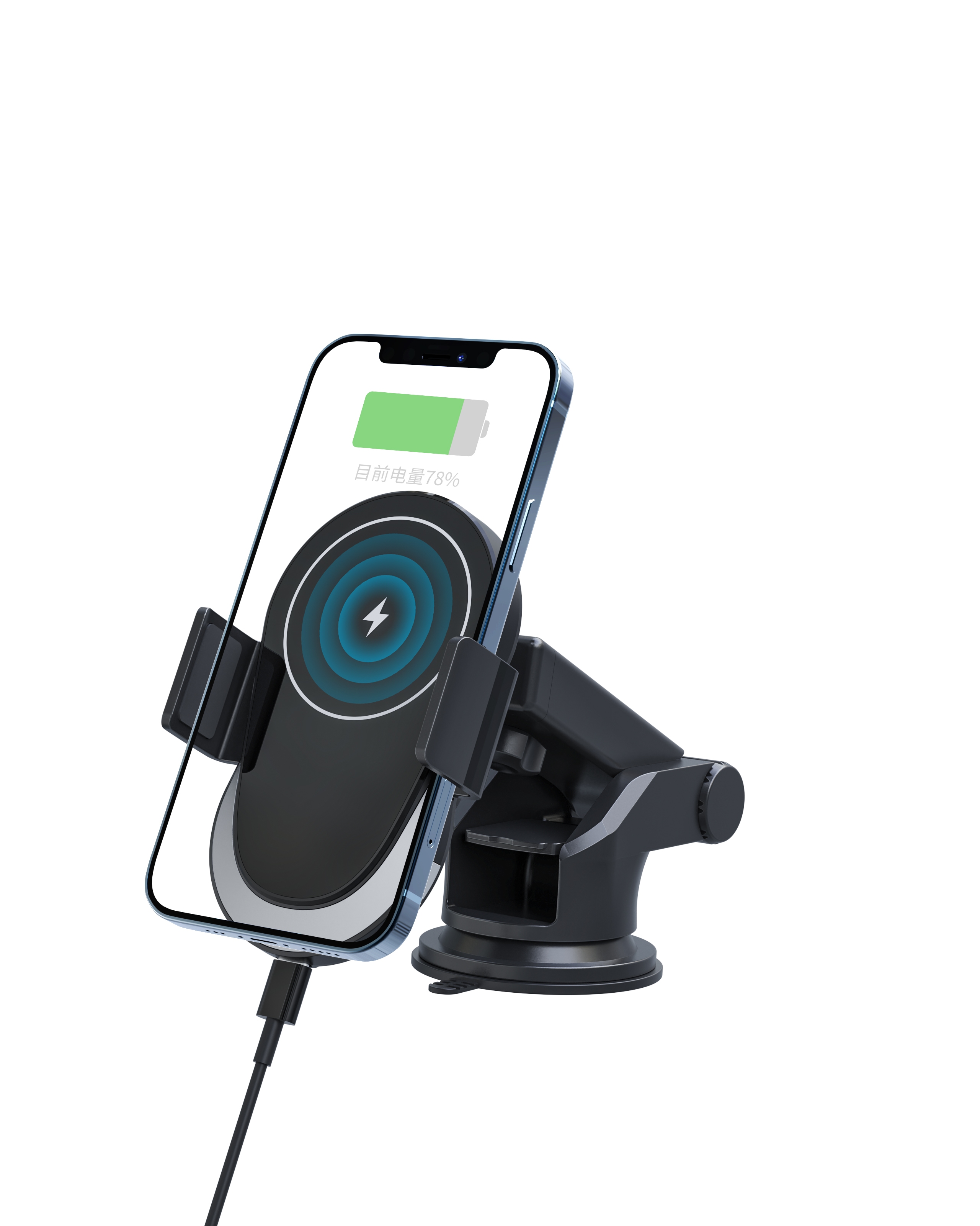 Vehicle-mounted magnetic induction wireless charger, plug-and-play, convenient and fast wireless charger details Picture