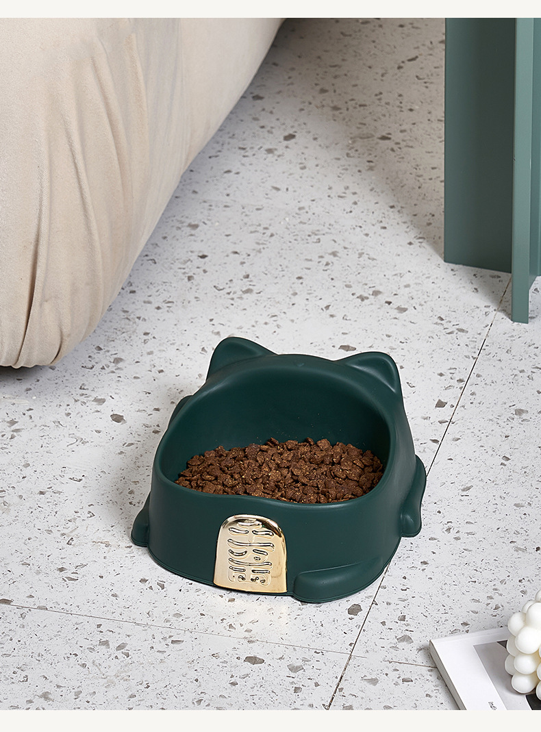 New cartoon light luxury Maneki Neko anti-slip pet bowl, single bowl anti-knock, cervical vertebrae protection dog food bowl, pet supplies pic 10