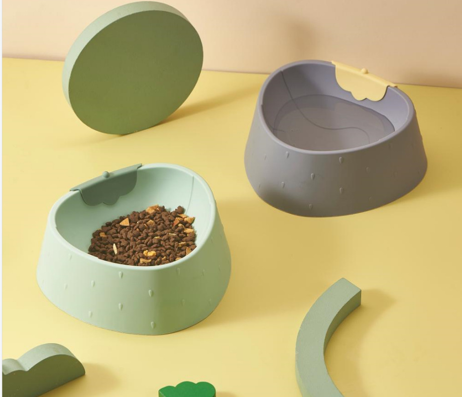 New cartoon strawberry pet plastic single bowl neck guard, anti-knock cat bowl, large-capacity dog food bowl, pet supplies pic 7