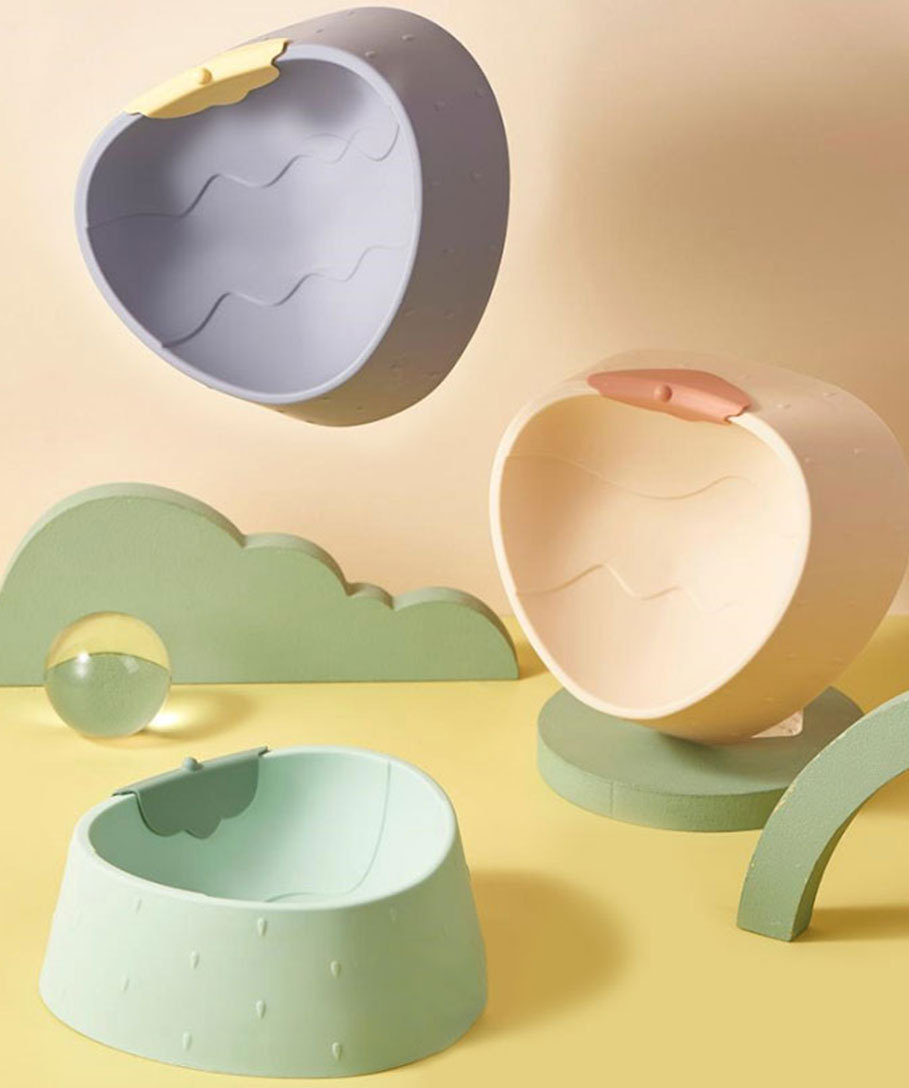 New cartoon strawberry pet plastic single bowl neck guard, anti-knock cat bowl, large-capacity dog food bowl, pet supplies pic 3