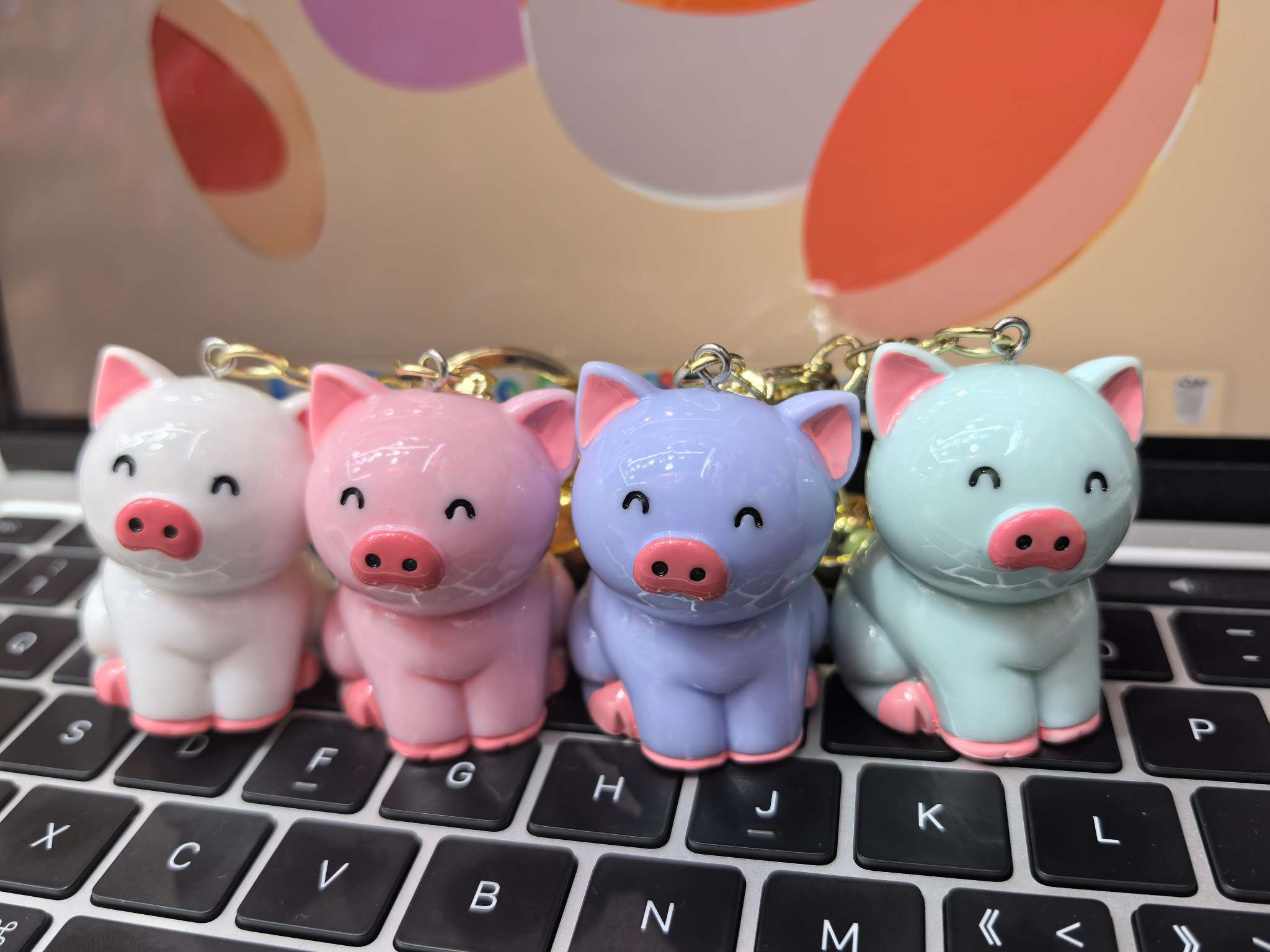 新款可爱小猪陶瓷钥匙扣挂件钥匙链钥匙扣挂件产品图