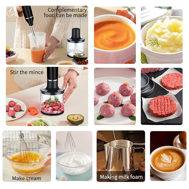 European Regulations Export 5-In-1 Blender Juice Blender Blender Whisk Blender Auxiliary Food Blender Mince Stick Bubbler details Picture