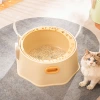 Semi-enclosed circular large space cat litter box, anti-splashing and anti-leakage cat litter box, foot pedal and hand-held cat poop box, pet supplies details Picture