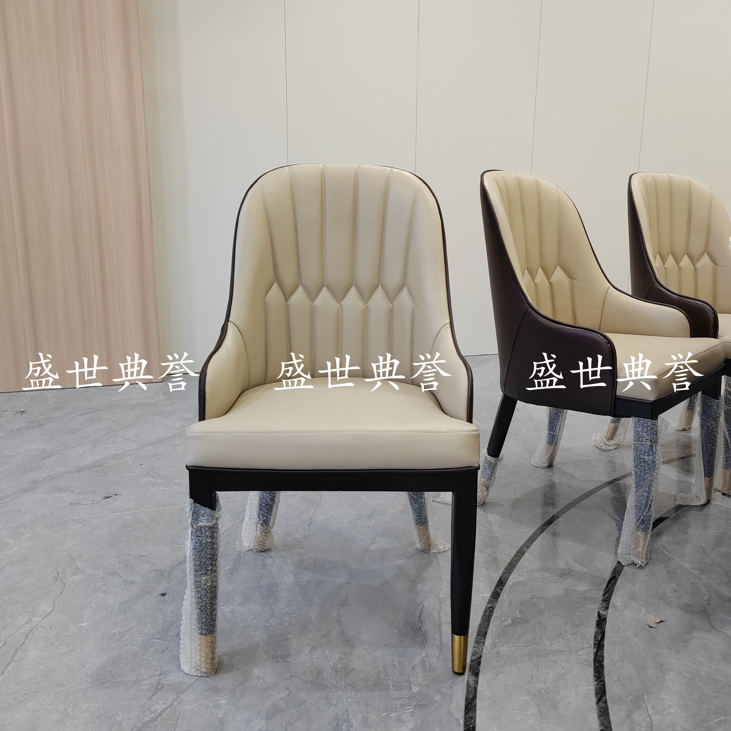 济南高端会所轻奢餐桌椅酒店包厢菠萝椅海鲜餐厅现代简约软包椅子