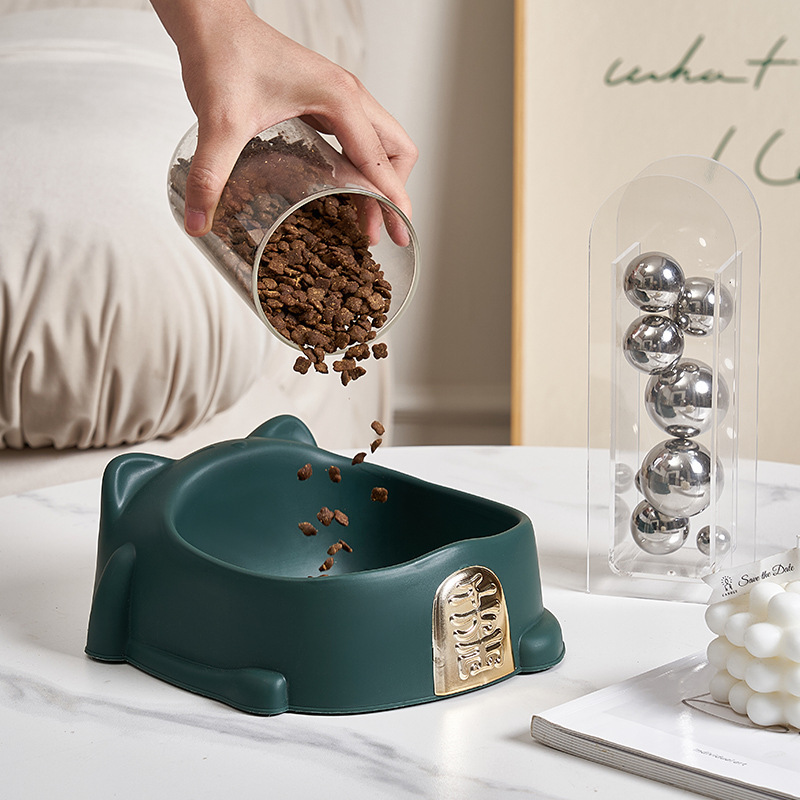 New cartoon light luxury Maneki Neko anti-slip pet bowl, single bowl anti-knock, cervical vertebrae protection dog food bowl, pet supplies Specification image