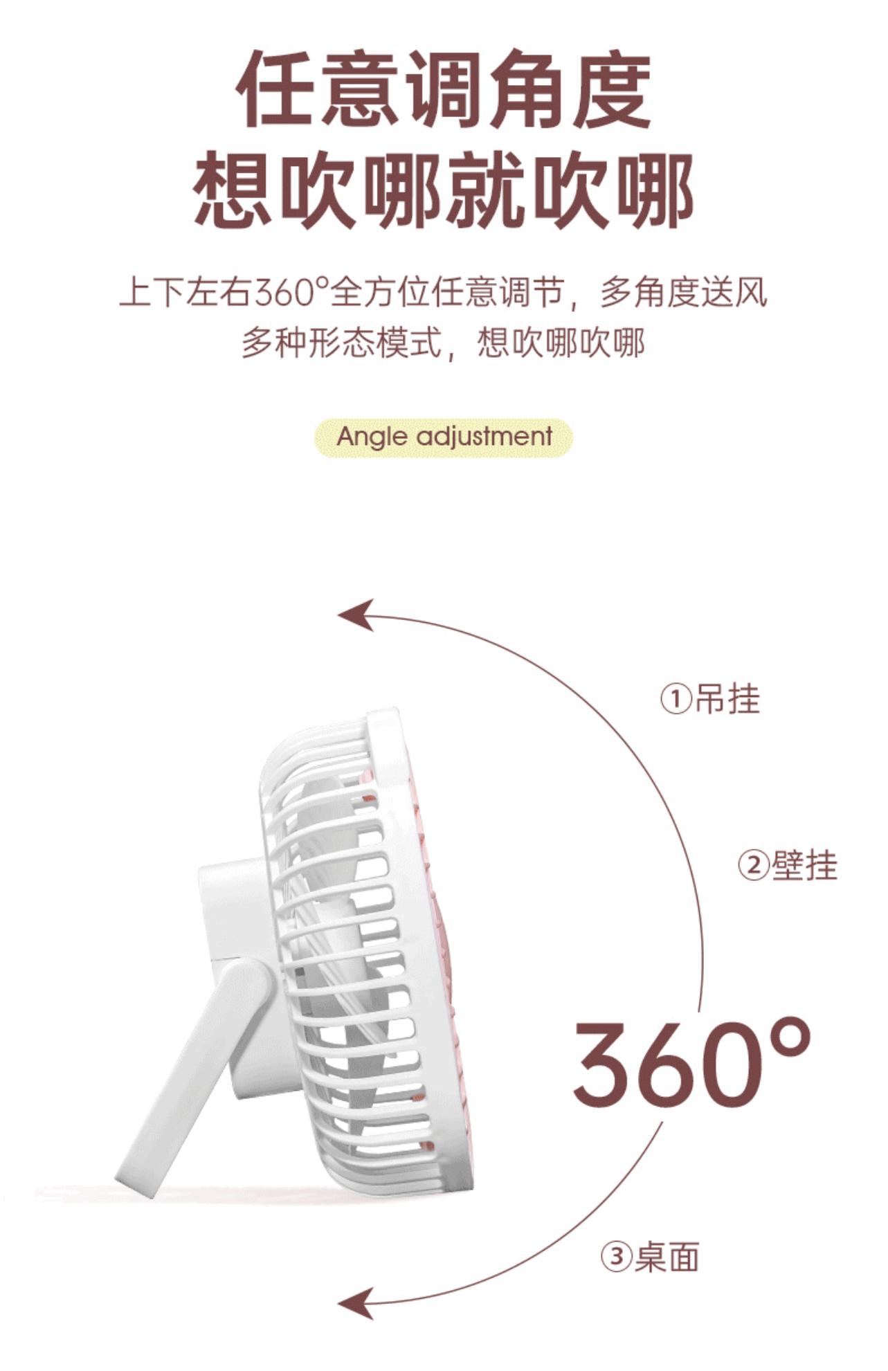 USB充电桌面风扇办公室学生宿舍家用大风力小电风扇夏季学生充电电风扇迷你小风扇家用充电桌面电脑电风扇详情4