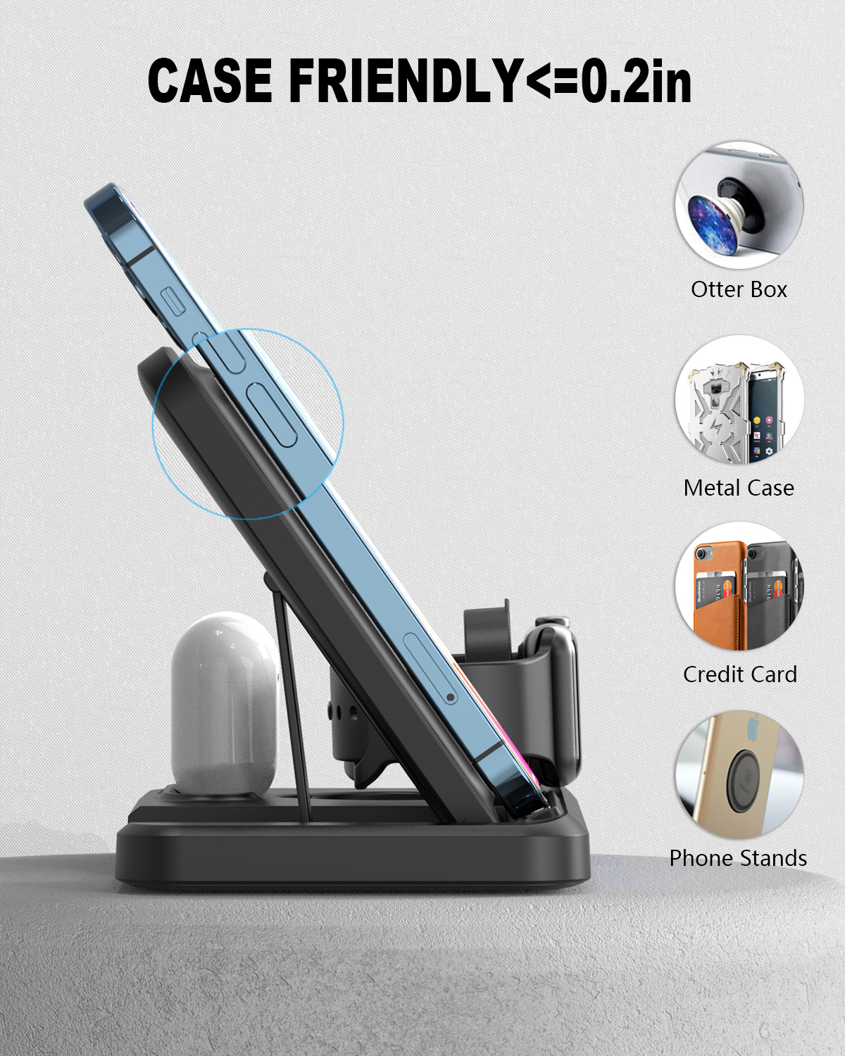 Three-in-one foldable wireless charger, desktop 3D wireless charger, mobile phone charger pic 6